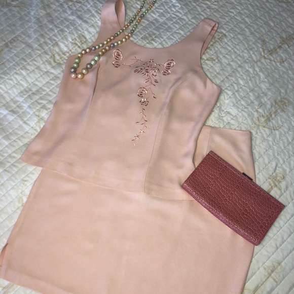 Vintage Stephen Peters Summer Suit Pink Sz 14 - Picture 1 of 16